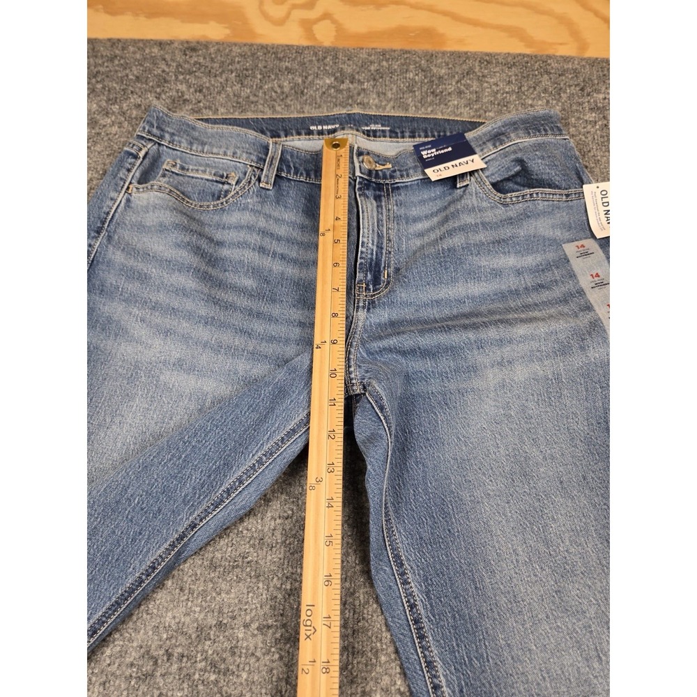 Old Navy Womens 14 Blue Denim Rolled Mid-Rise Wow Boyfriend Ankle Jeans NWT#1109 - Picture 9 of 10